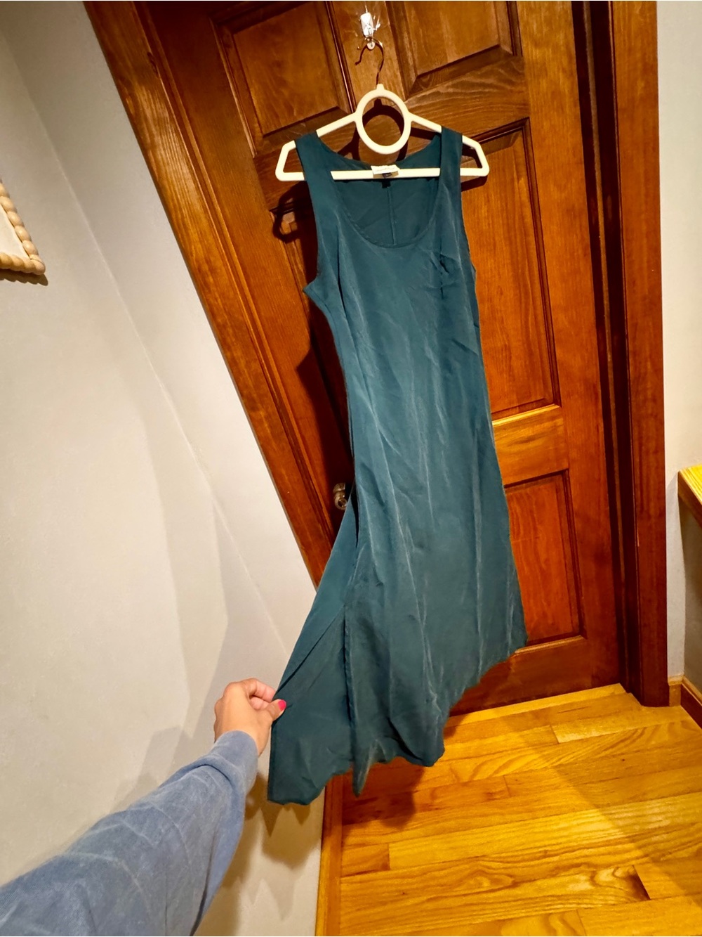 Universal Thread Teal Scoop Neck Midi Tank Dress - Picture 8 of 9